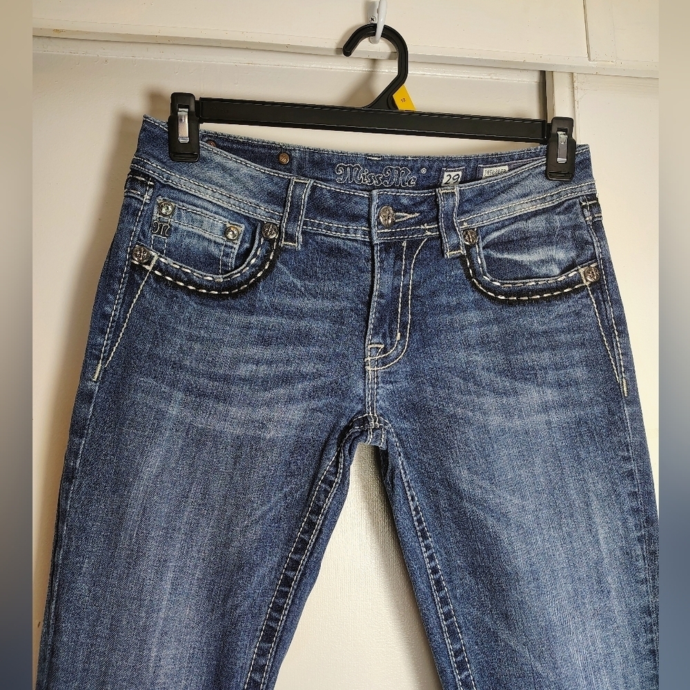 Miss Me women's flare boot low rise Western medium Wash blue sz 29. - Picture 15 of 16